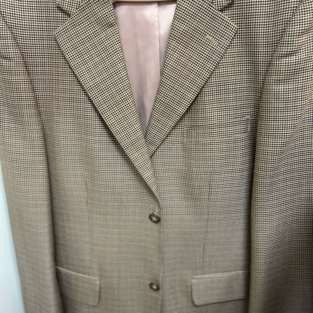 Men's Tan Checkered Blazer